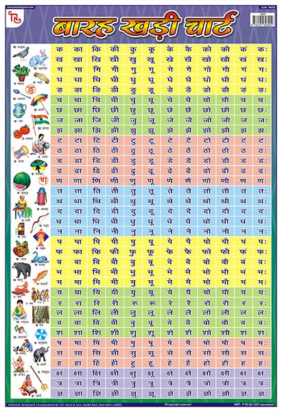 Tac03 | Teachingnest Barakhari Chart | Laminated 33X48 Cm (13X19 Inch) | Wall Sticking [Wall Chart] Teachingnest [Wall Chart] Te