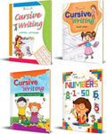 Cursive Writing Practice Worksheet Books For Play School Kids In English ; Set Of 4 Handwriting Improvement Book For Children By