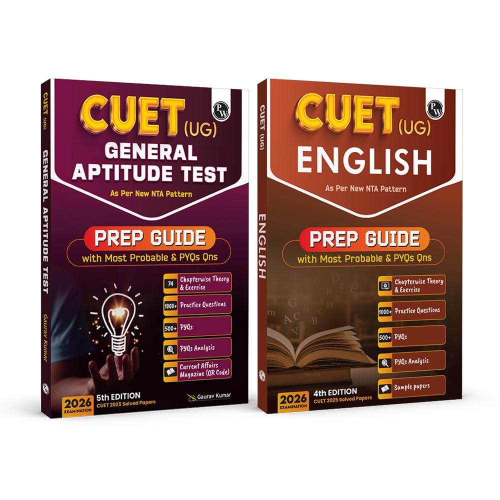 PW CUET UG Entrance Exam Books 2026  General Test (GT/Section III) & English, Chapterwise & Topicwise Theory + Exercises, PYQ (