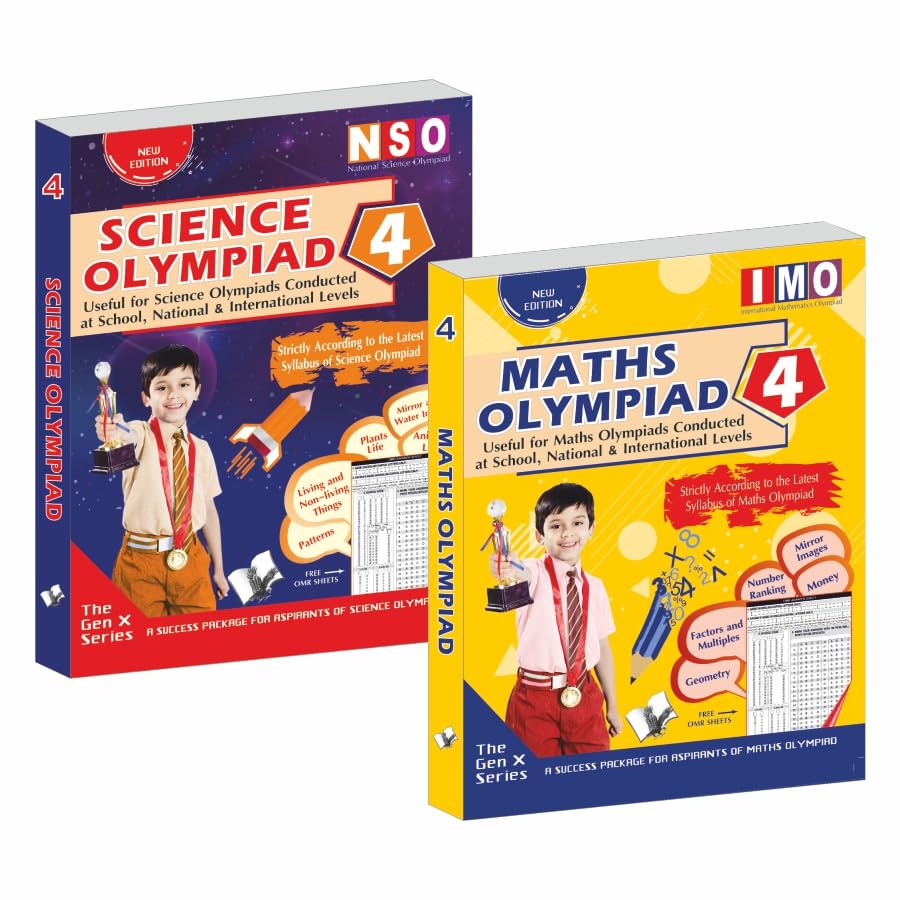 National Science Olympiad  Class 4 + International Maths Olympiad  Class 4 With OMR Sheets