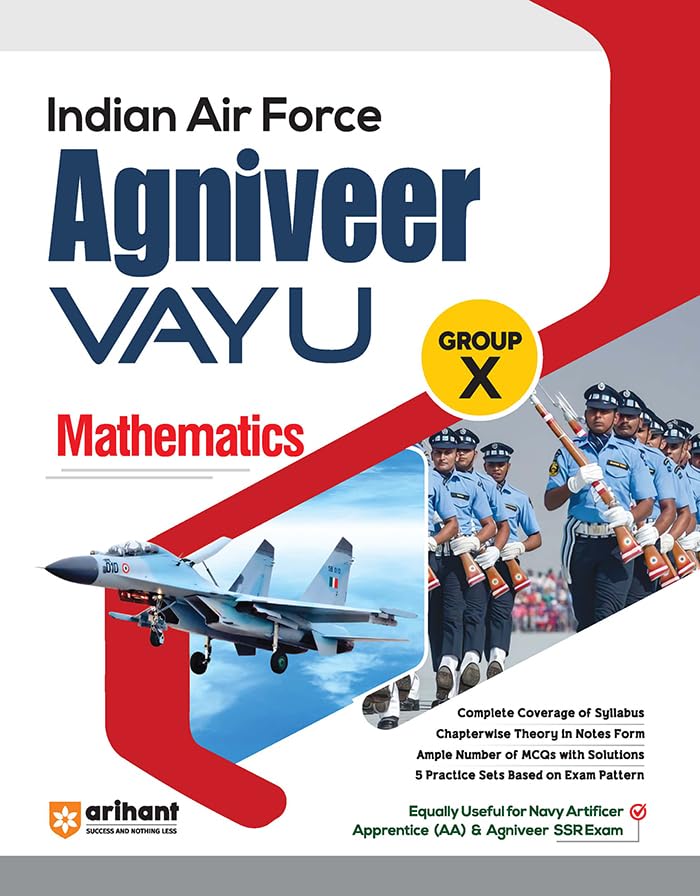 Arihant Indian Air Force Agniveer Vayu Guide for Mathematics Group X