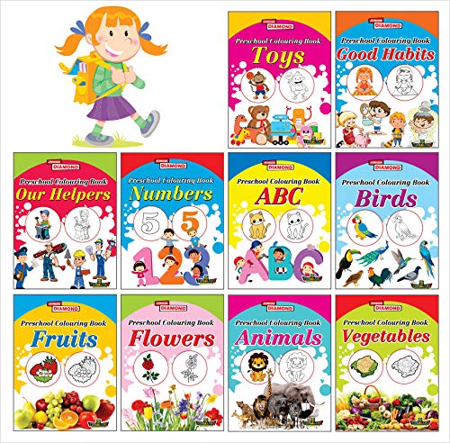 Preschool Colouring Book (Set Of 10 Books)