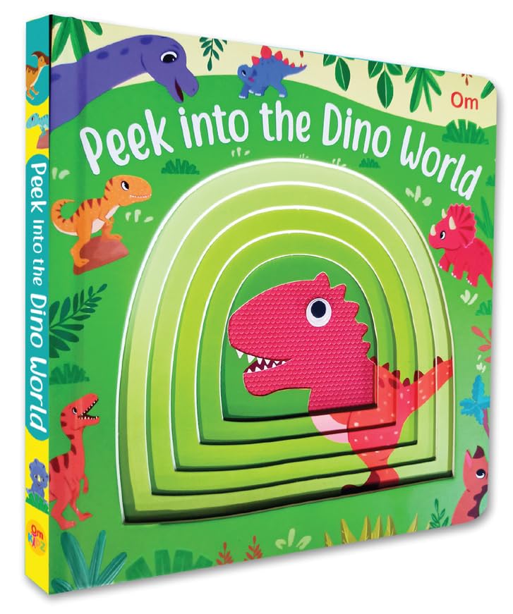 Peek into the Dino World  Illustrated rhymes for kids  Board Book for Children Age 13 Years