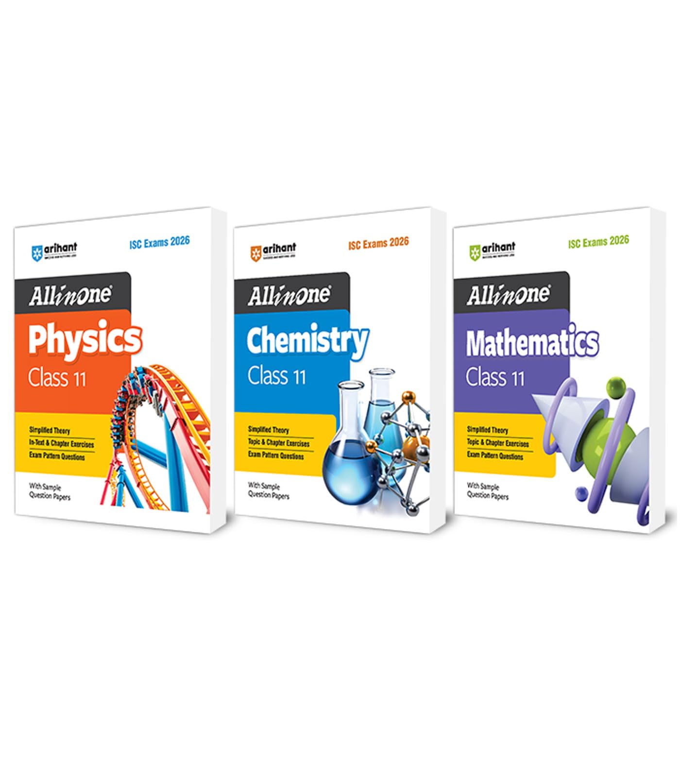 Arihant ISC All in one Physics, Chemistry and Math Class 11 for Exams 2026 | Simplified Theory, Topic & Chapter Exercises, Exam 