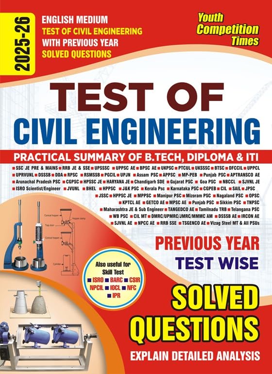 TEST Of Civil Engineering With Previous Year Solved Papers 202526 English Medium