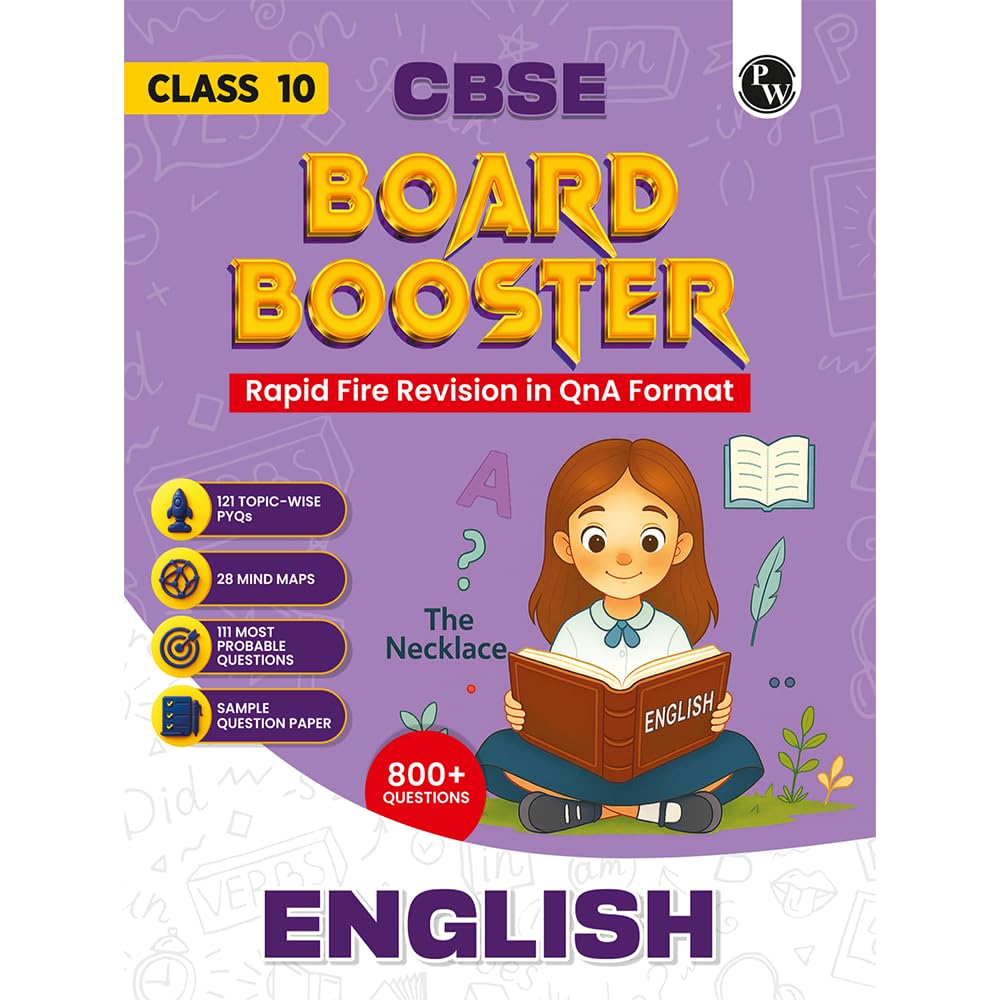Pw Cbse Class 10 Board Booster English Question Bank For 2026 Board Exams L 800+ Questions L Rapid Revision L Topicwise Pyqs, Mi