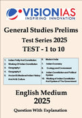 Vision IAS UPSC prelims test series 2025 | Test 1 To 10 With Solutions Topic Wise | English Medium | Photocopy B&W