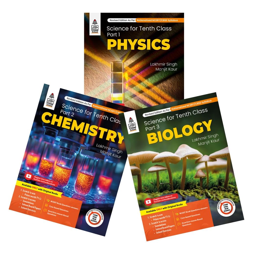 Combo Pack: Lakhmir Singh Class 10 Science (Physics, Chemistry, Biology)  202526 Examination