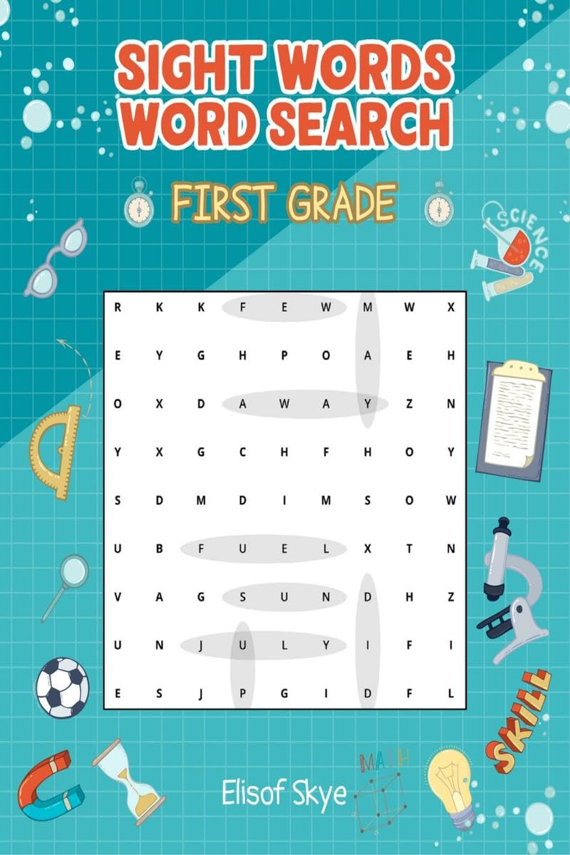 Sight Words Word Search First Grade : 70 Pages Word Find Puzzle Activity Book for Kids 1st Grade | Kindergarten Brain Teaser Boo