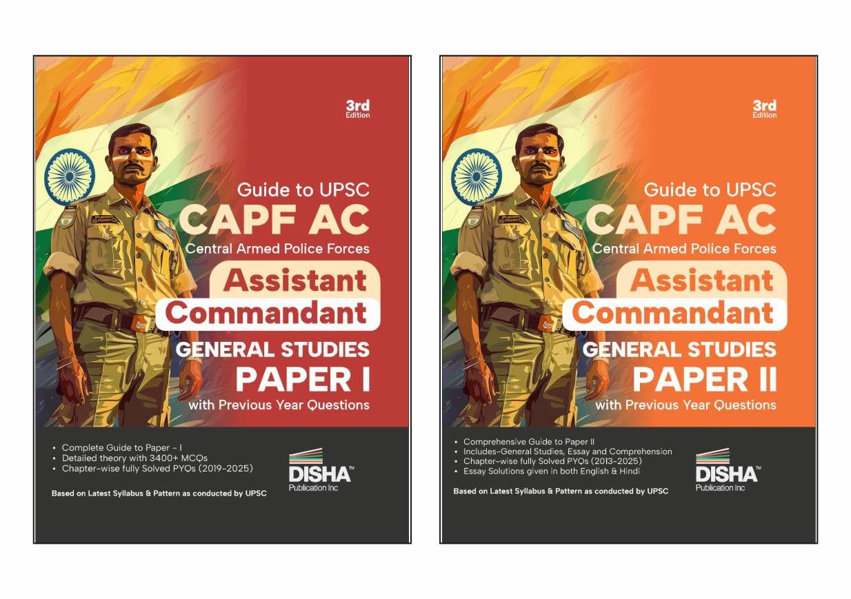 Disha Combo (Set Of 2 Books) Guide To Upsc Capf Ac General Studies & Descriptive Papers I & Ii With Previous Year Questions 5Th 