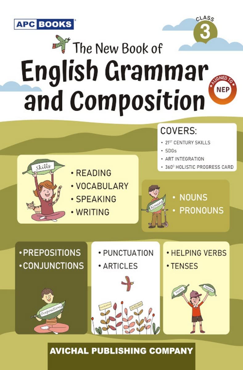 The New Book Of English Grammar And Composition Class 3  By Mukul Jha Meeta Rai, Kamaljeet Yadav, Dolly Dhawan (202425 Examina