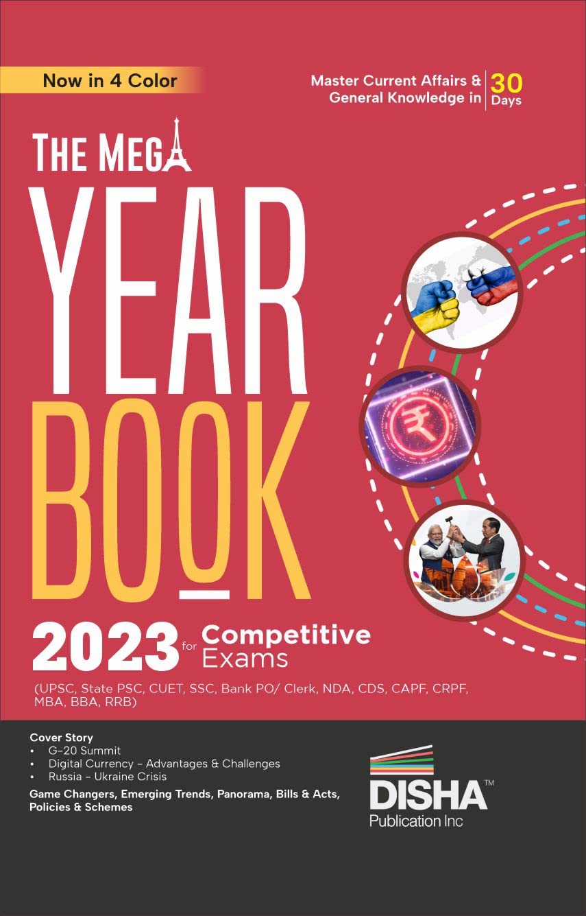 The Mega Yearbook 2023 for Competitive Exams  8th Edition | General Knowledge, Studies & Current Affairs | UPSC, State PSC, CUE