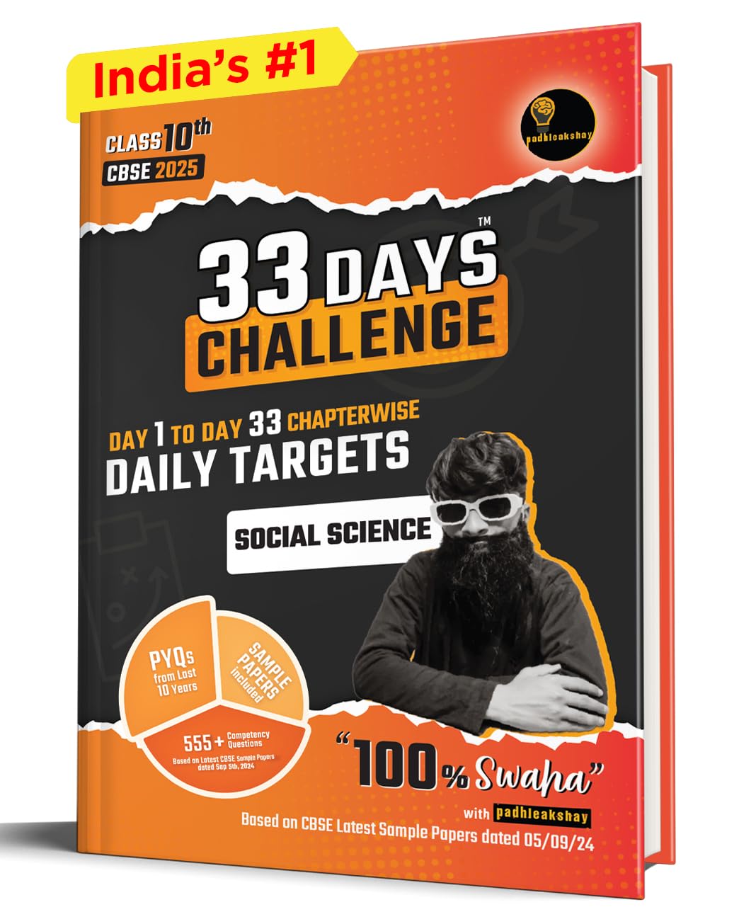 33 Days Challenge CBSE Class 10 Social Science for 2025 Board Exams (Includes Sample Papers) by Padhle Akshay
