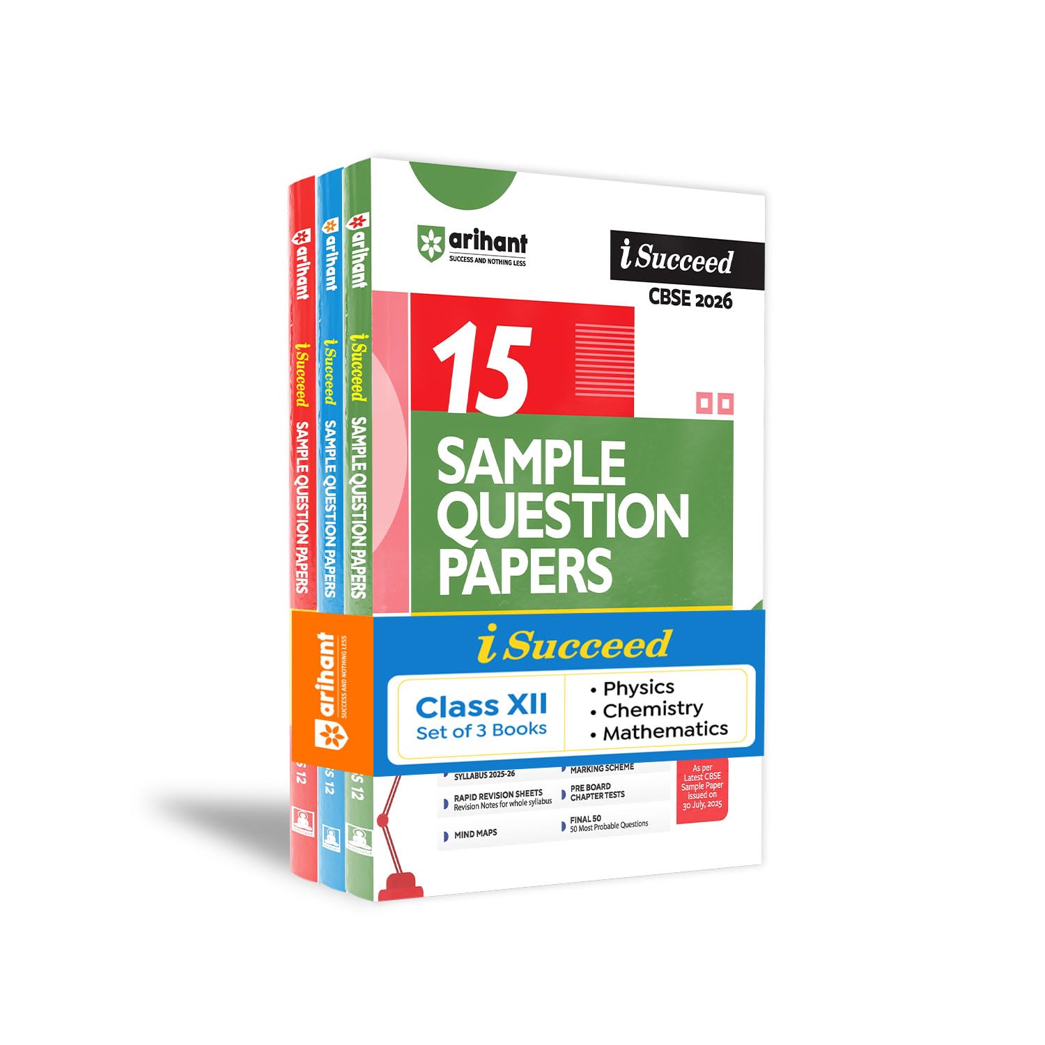 Arihant ISucceed Cbse Sample Question Papers 2026 Physics, Chemistry & Mathematics Class 12 (Set Of 3) | 15 Sample Question Pap