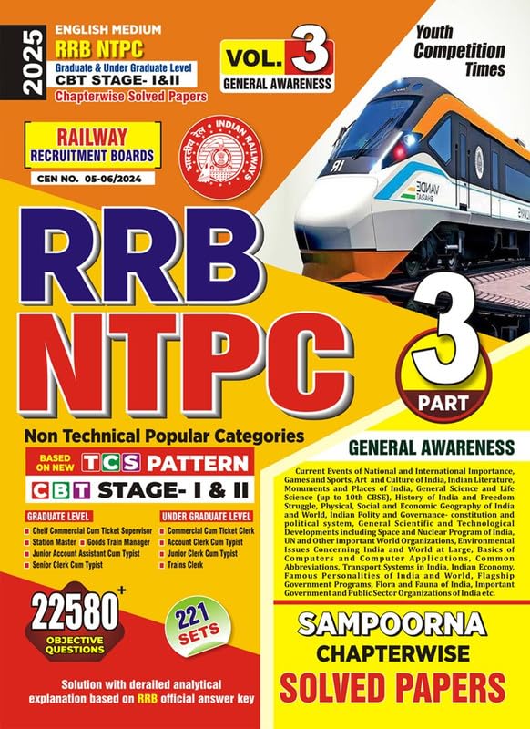 RRB NTPC VOL.3 General Awareness 22580 Objective Question 221 Ses Sampoorna Chaperwise Solved Papers_2025_English Medium