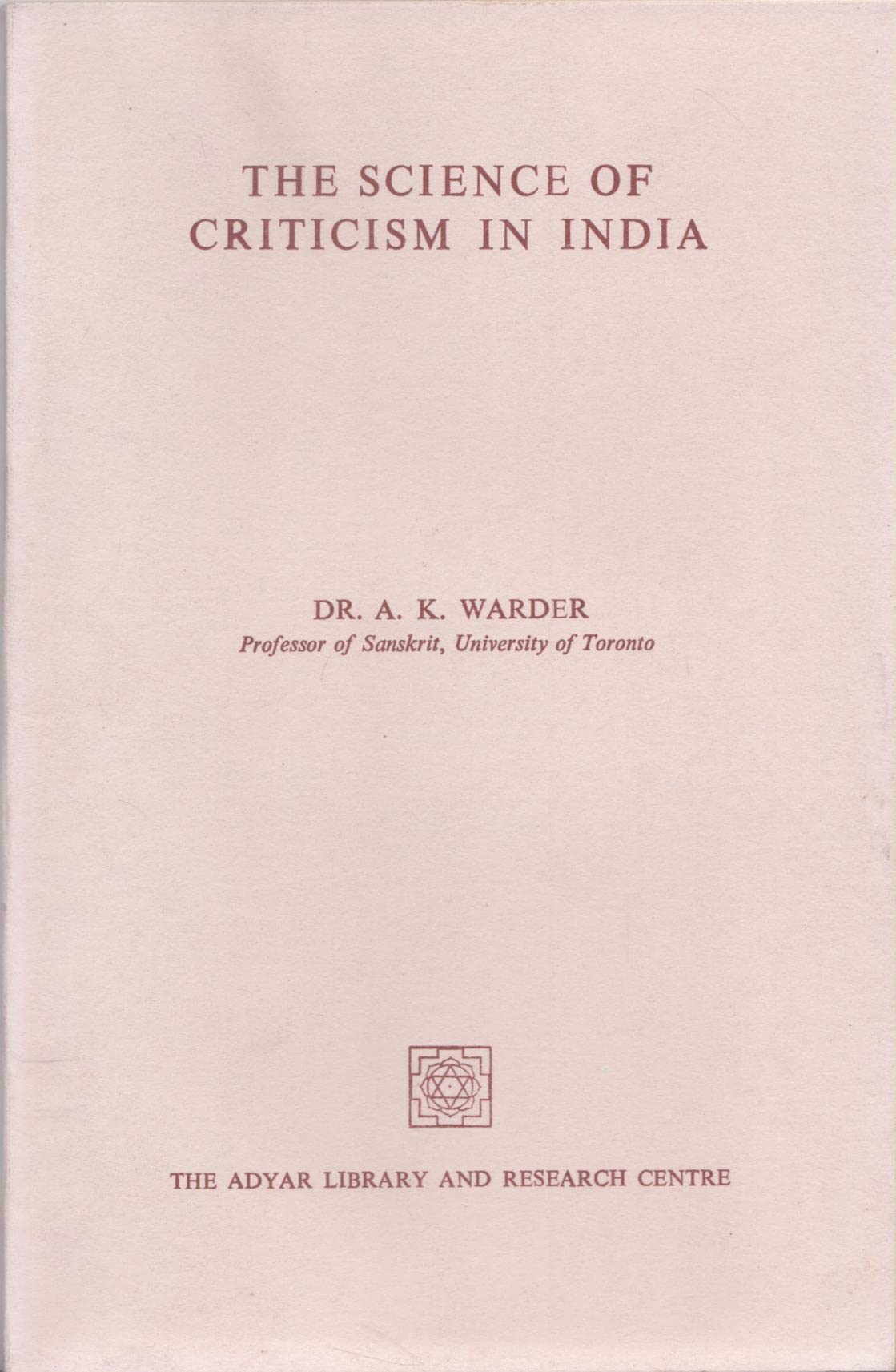 Science of Criticism in India