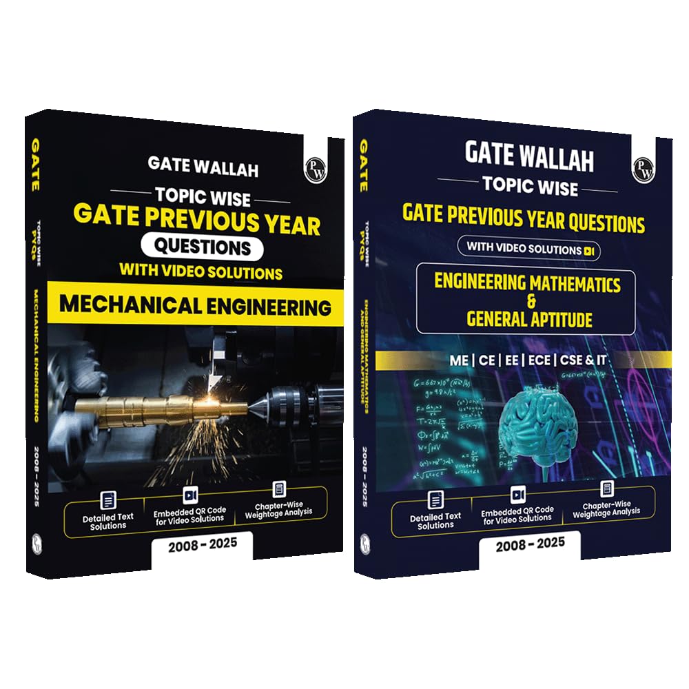PW GATEWALLAH Mechanical Engineering and Engineering Mathematics & General Aptitude Combo Set of 2 Books Topicwise Previous Year