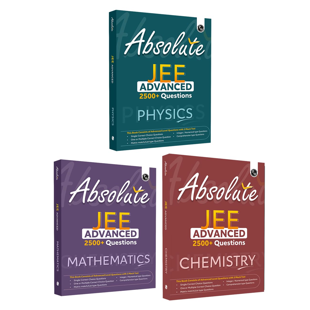 PW Absolute JEE Advanced Physics, Chemistry and Mathematics 7500+ Questions For 2025 Exam with Formula Sheet Latest Solved Paper