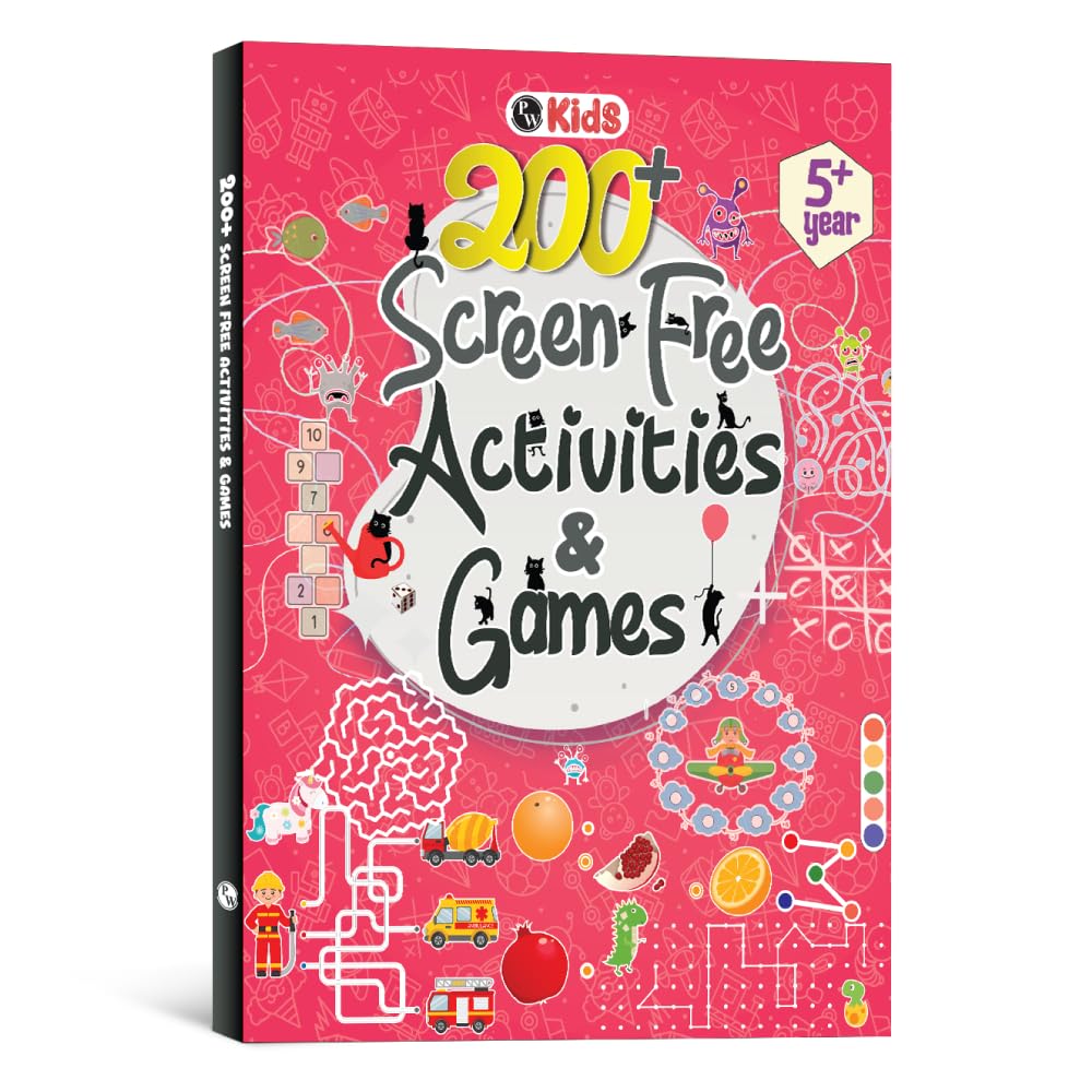 200+ ScreenFree Activities & Games Book For Kids 5+ Years Old | Mazes & Puzzles, Word Games, Crosswords, Patterns & Shapes, Log