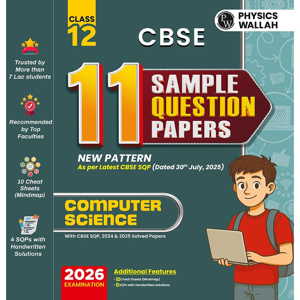 PW CBSE 11 Sample Question Papers Class 12 Computer Science For 2026 Board Exam (As Per Latest SQP Dated 30 July 2025) | 2024, 2