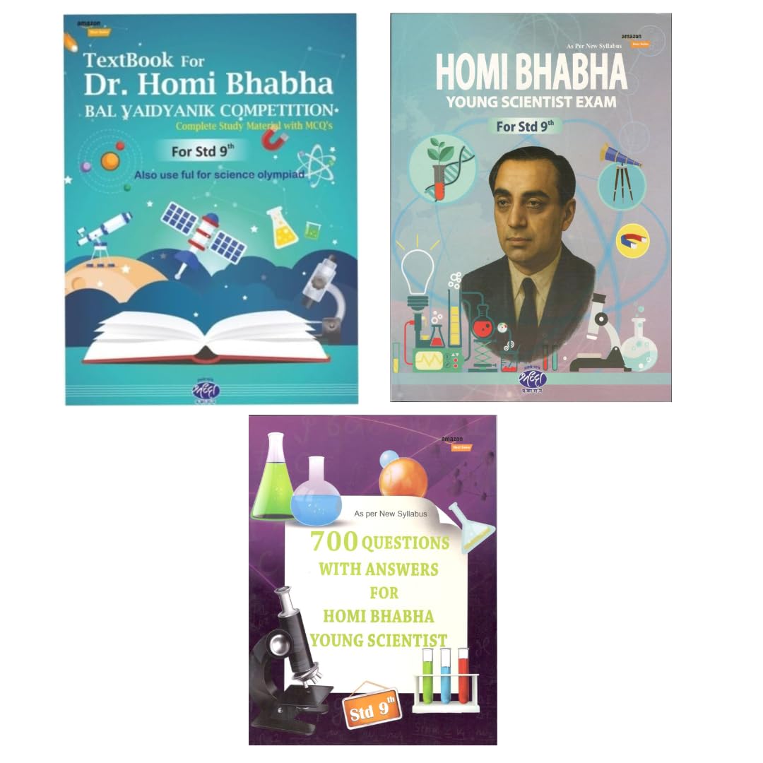 Shraddha Prakashan  Dr. Homi Bhabha Class 9th TextBook + Topicwise MCQ Book + 700 Questions with Answers ( Set of 3 Books)  Yo
