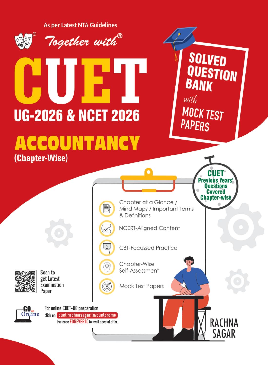 Together with CUET UG & NCET 2026 Question Bank Accountancy for 2026 exam | Includes Sample Papers, Chapterwise MCQs, PYQs, Dig
