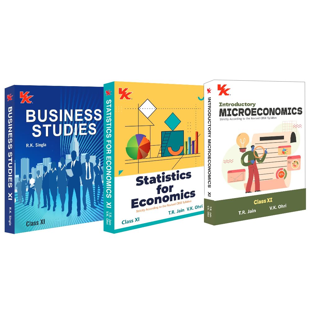 Introductory Microeconomics and Statistics for Economics By TR Jain & VK Ohri & Business Studies By RK Singla Class 11 (Set of 3