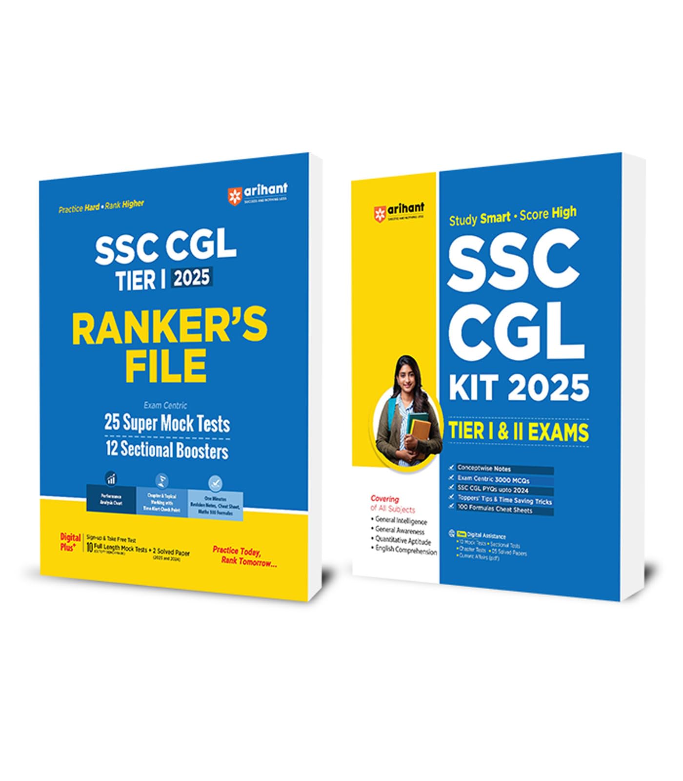 Arihant SSC CGL Kit , Rankers File 25 Super Mock Test 12 Sectional Boosters TierI & II Exams 2025