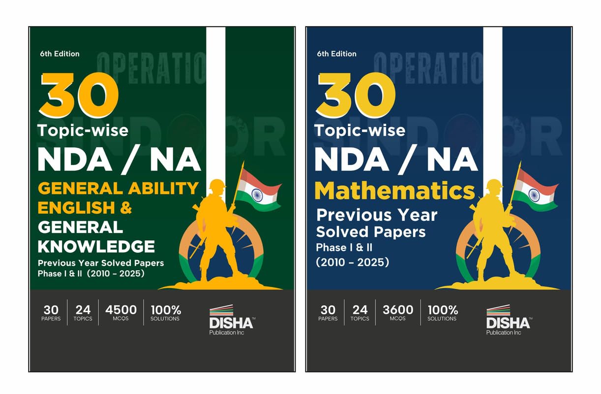 Disha Combo (2 Books) 30 TopicWise Nda/ Na Mathematics, General Ability English & General Knowledge Previous Year Solved Papers