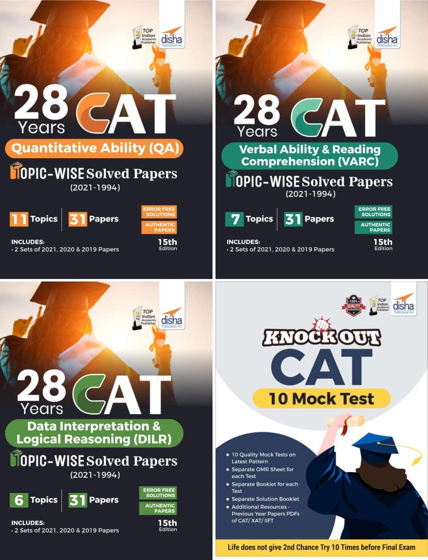 Combo  28 Years Cat TopicWise Solved Papers (2021  1994) With 10 Mock Test Series