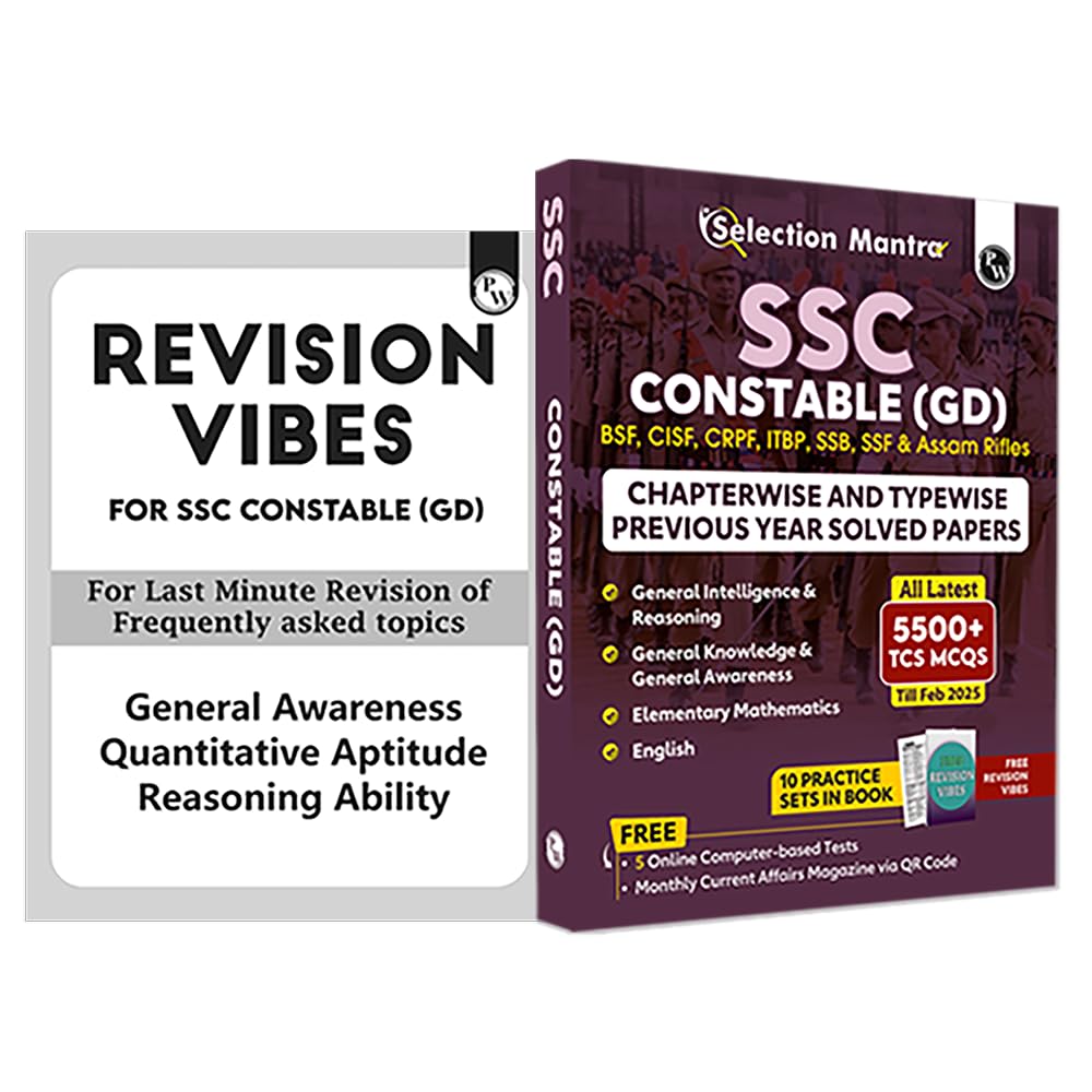 PW Selection Mantra For SSC Constable GD Exam 2026 Chapterwise and Typewise PYQs Till 2025 l GK, Reasoning, English and Elementa