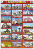 Tcc16 | Teachingnest Temples Of India Chart | Laminated 33X48 Cm (13X19 Inch) | Wall Sticking [Wall Chart] Teachingnest [Wall Ch