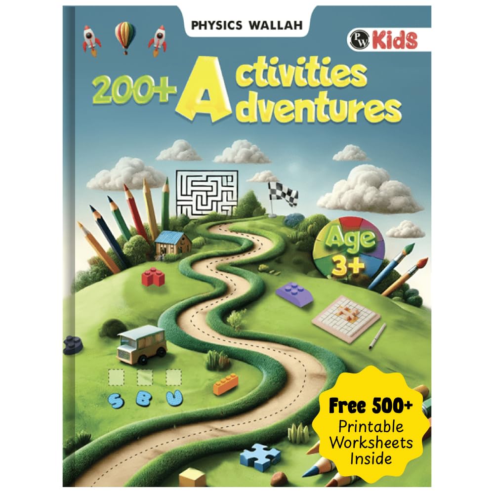 200+ Adventure Activity Book For Kids, Early Learning Educational Book With 500+ Free Worksheets & Parenting Tips, Brain Booster