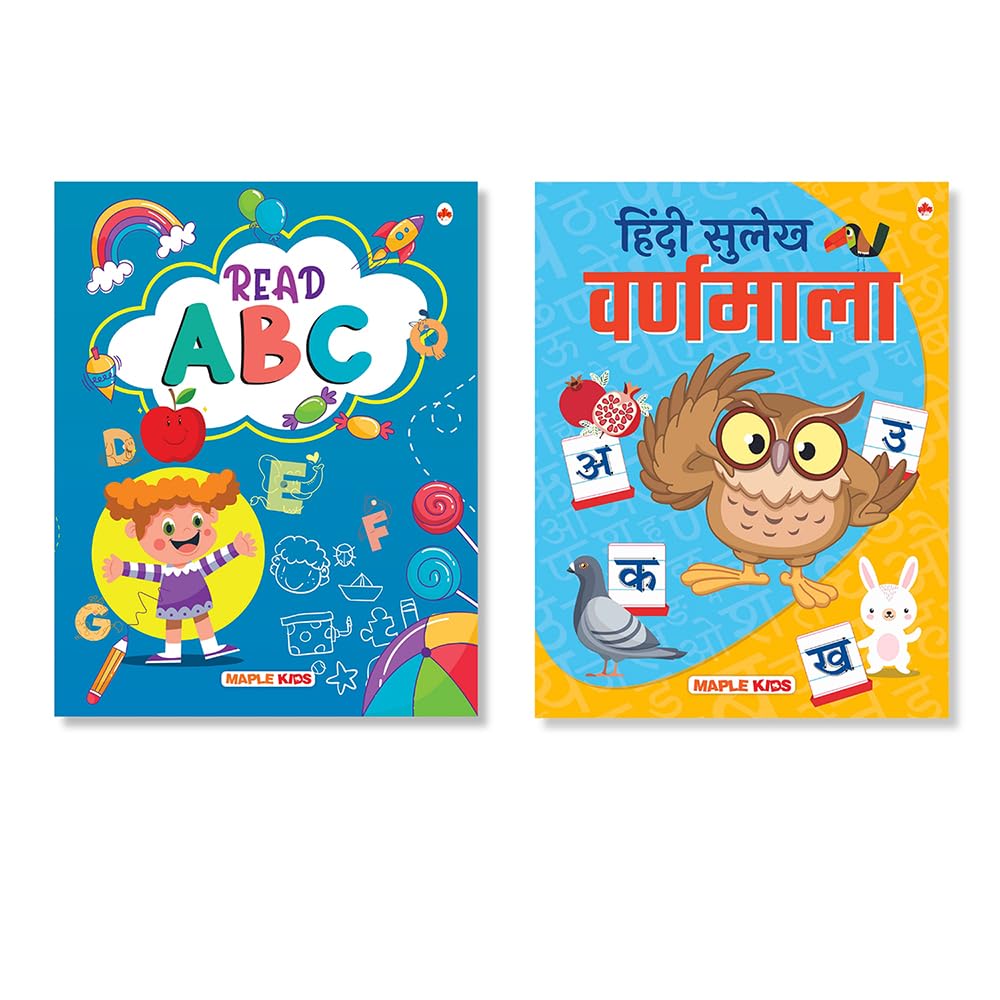 Read ABC and Hindi Varnmala (Set of 2 Books)  Activity Book for Kids  Alphabet Writing Practice Book  Early Learning  Pictur
