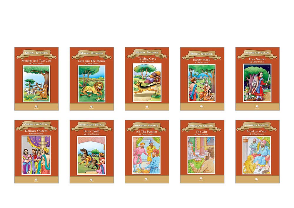 Moral Stories  1 (Set of 10 Story Books for Kids with pictures)  Bitter Truth, Four Suitors, Delicate Queens, Ali the Persian,
