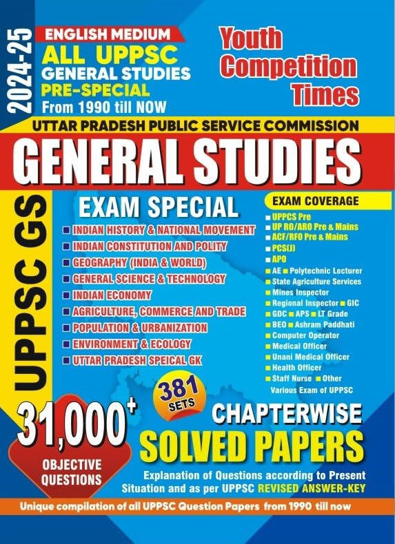 Youth Competition Times All UPPSC General Studies | Pre Special From 1990 Till Now | Chapterwise Solved Papers |English Medium