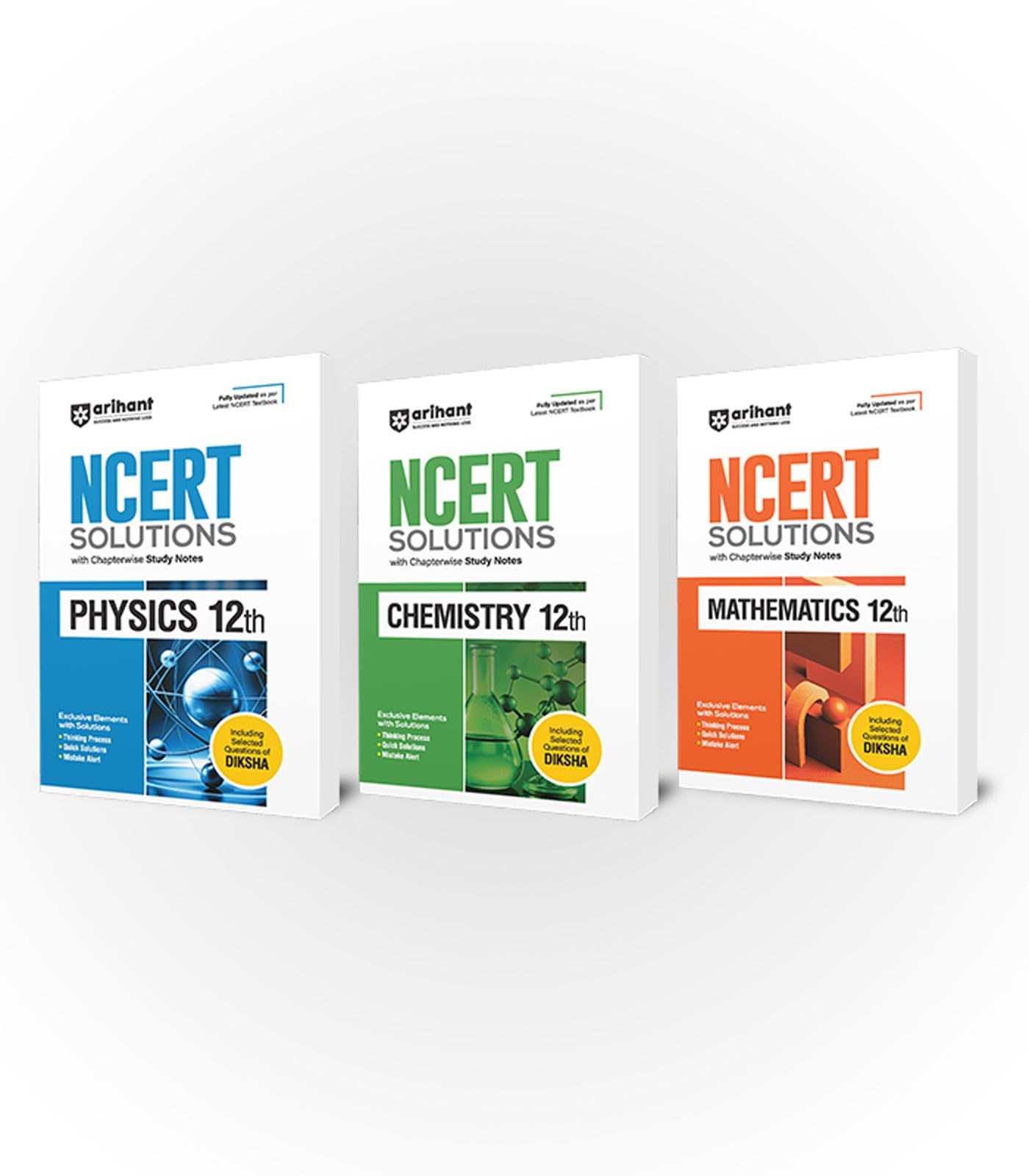 Arihant Ncert Solutions Physics,Chemistry,Maths Class 12 (Set Of 3) | Latest 2025 Edition With Chapterwise Study Notes And Solve