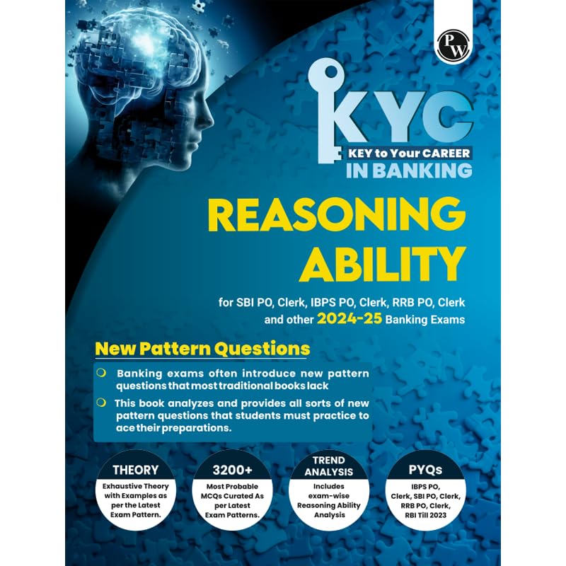 PW KYC Reasoning Ability Book For All Banking Exams 2024  2025 with PYQs and New Pattern Questions  Key To Your Career For Ban
