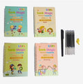Sank Magic Practice Copy Book Set For Kids Set Of (4 Book +1 Pen +10 Refill) Copy Book Set For Better Hand Writing