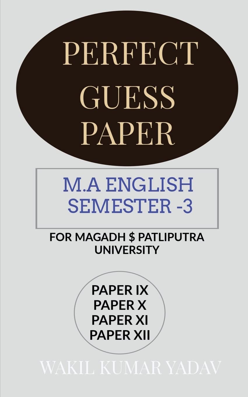 Perfect Guess Paper M.A English Semester 3