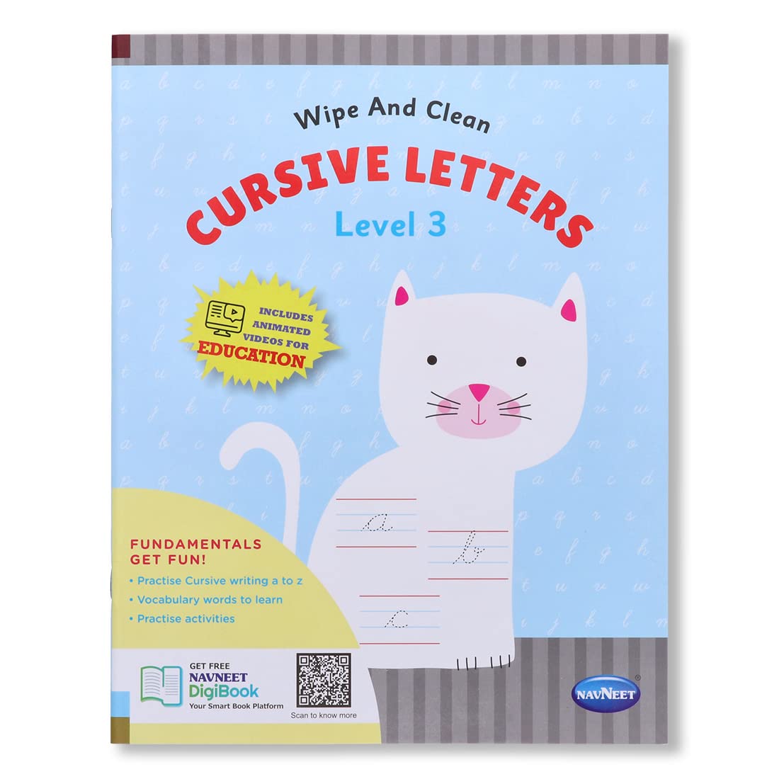 Navneet Wipe And Clean Book  Cursive Letters Level 3:Write And Practice Capital Letters (Reusable Wipe And Clean Books)