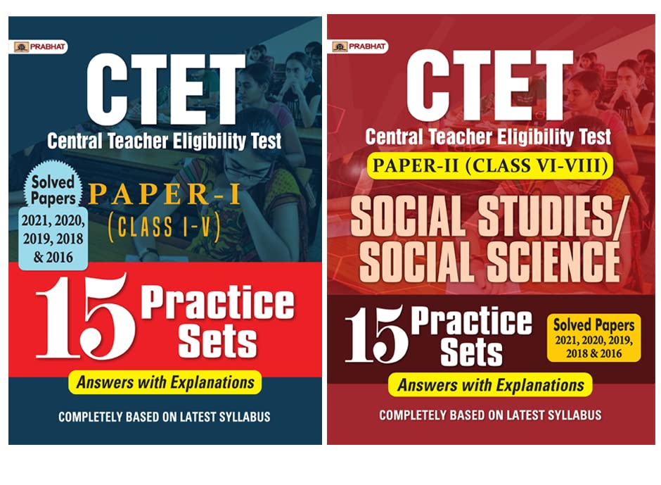 Practice Sets for CTET Paper 1 Class 1 to 5 ( CTET Class 68 Social Studies/Social Science Teacher Selection Sets of 2 Books in 
