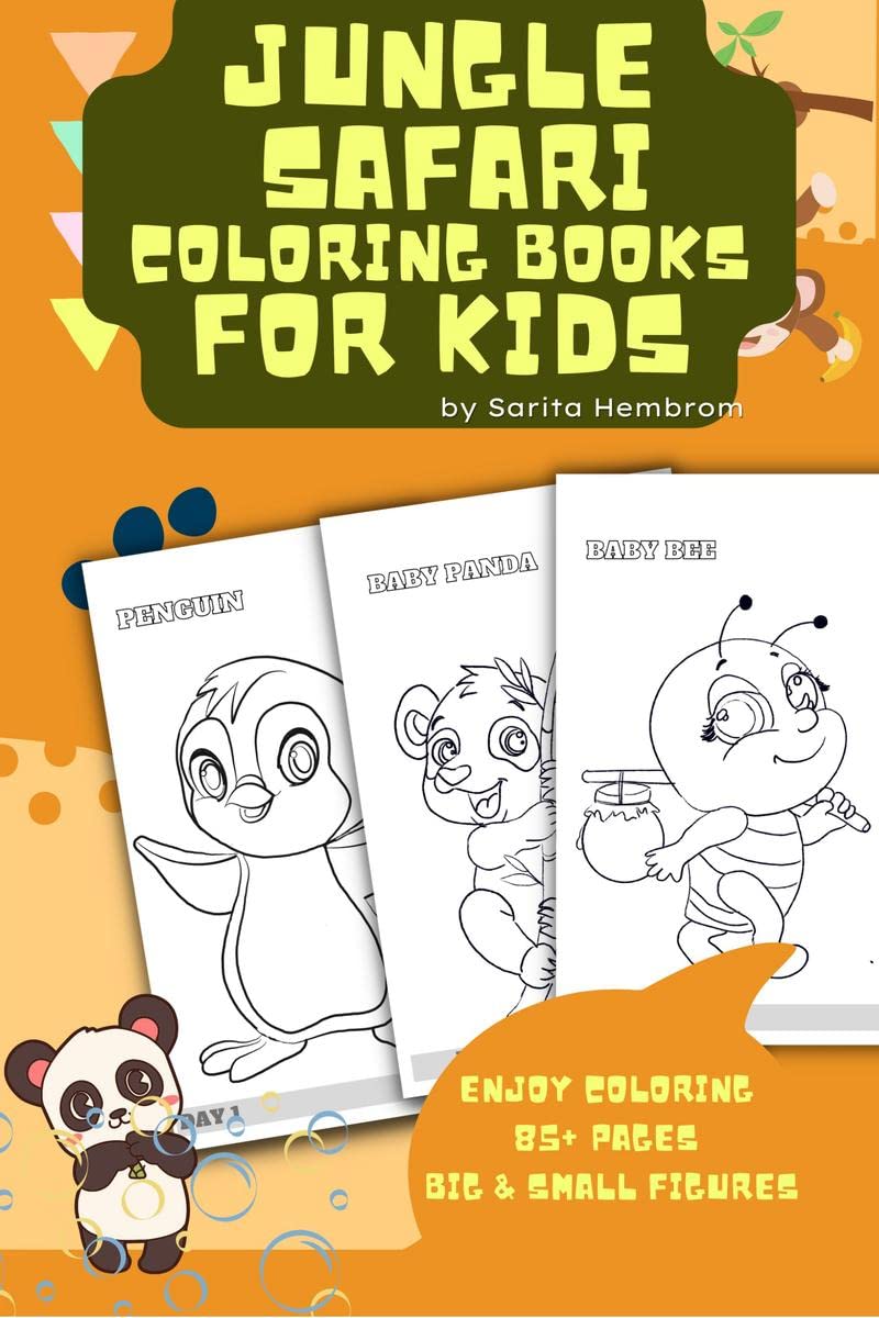 Cute & fun Jungle Safari Coloring Books for Kids : Discover the Jungle: A Fun and Cute Safari Coloring Book for Kids