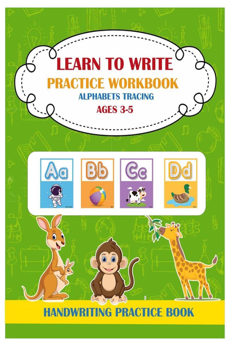 LEARN TO WRITE PRACTICE WORKBOOK ALPHABETS TRACING AGES 35 HANDWRITING