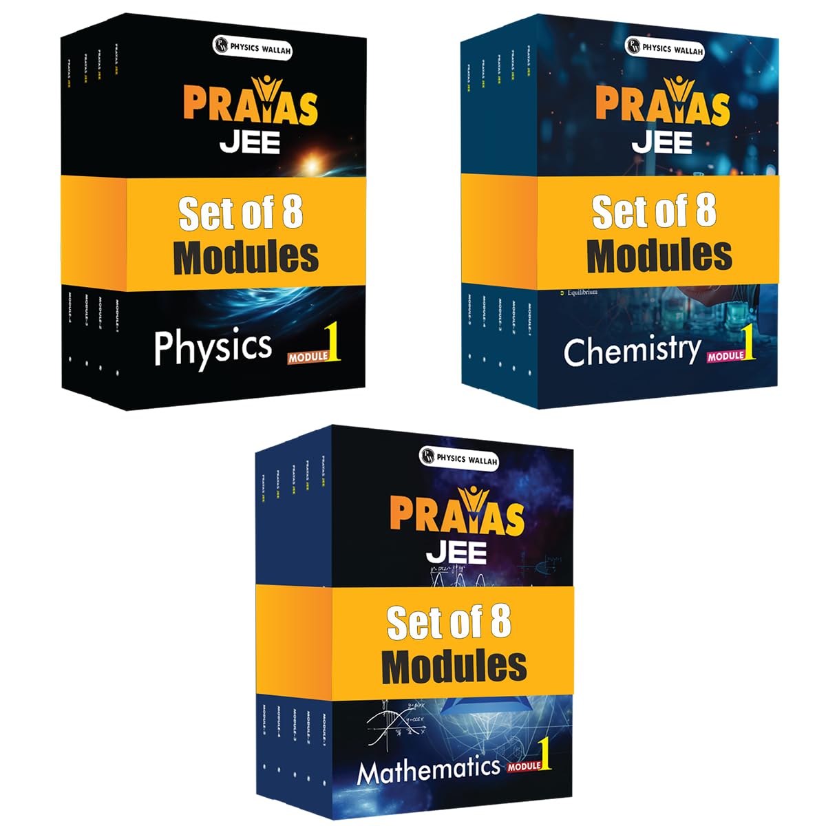 PW Prayas For JEE Main & Advanced Droppers Physics, Chemistry and Mathematics Modules with Solutions Combo Set of 24 Books (2025