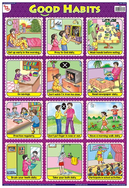 Tcc18 | Teachingnest Good Habits Chart | Laminated 33X48 Cm (13X19 Inch) | Wall Sticking [Wall Chart] Teachingnest [Wall Chart] 