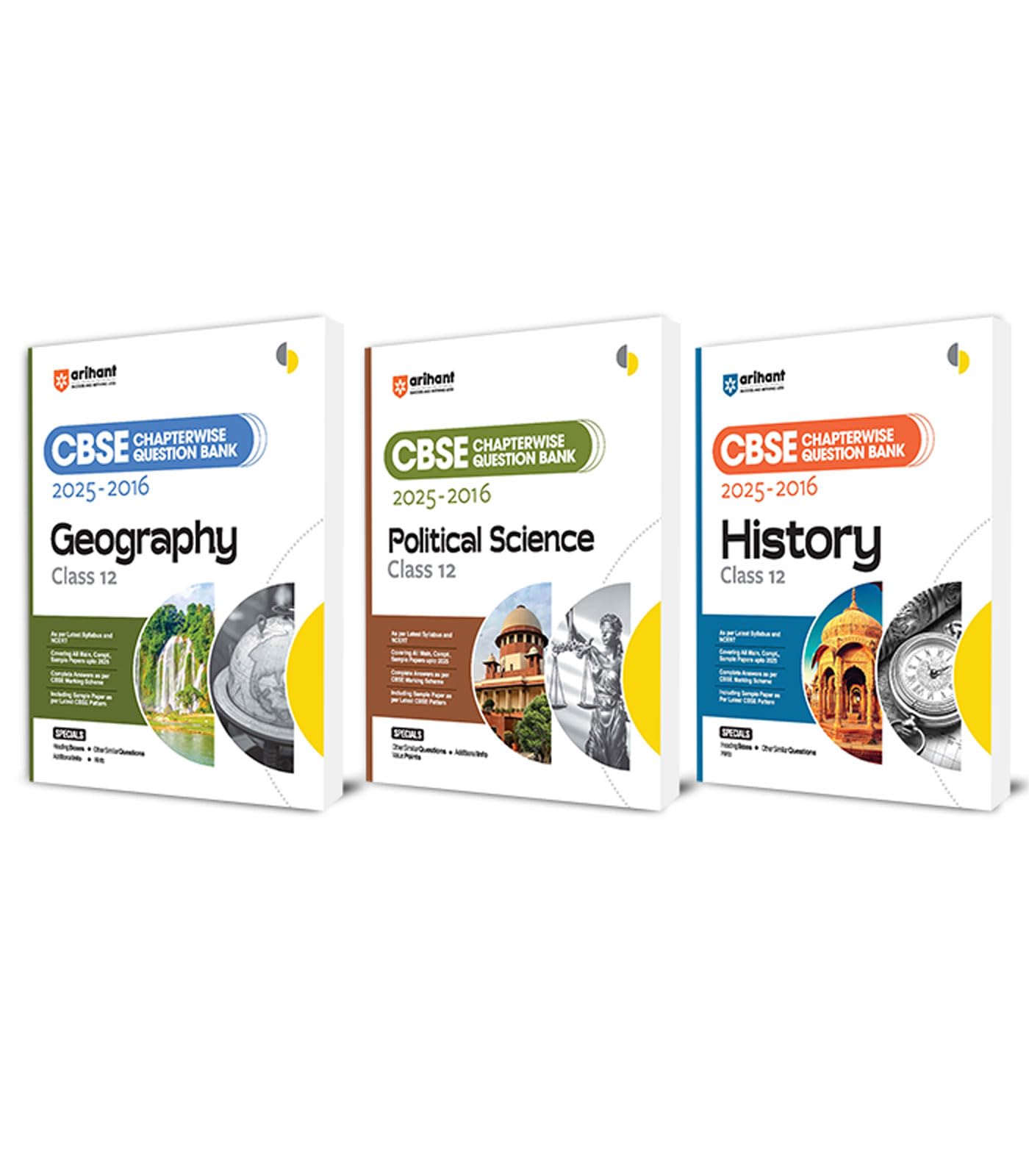 Arihant CBSE Chapterwise Question Bank History, Geography, Political Science Class 12 Board Exam 2025 | 20252016 PYQs | Topicwi