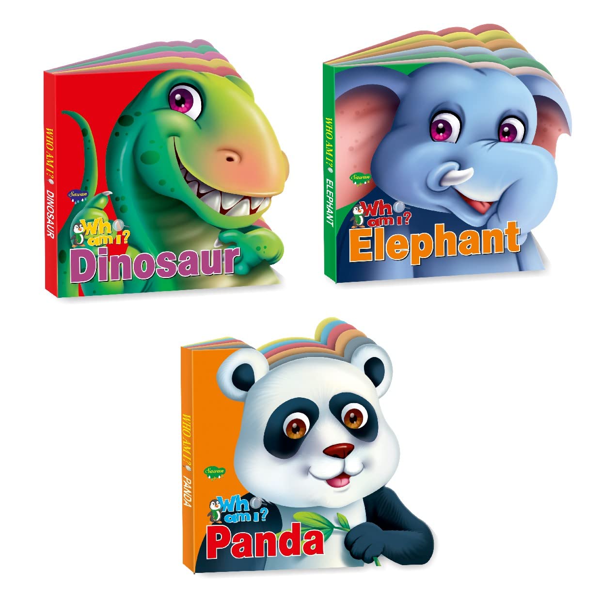 Sawan Set Of 3 Story Books (Panda, Elephant & Dinosaur)