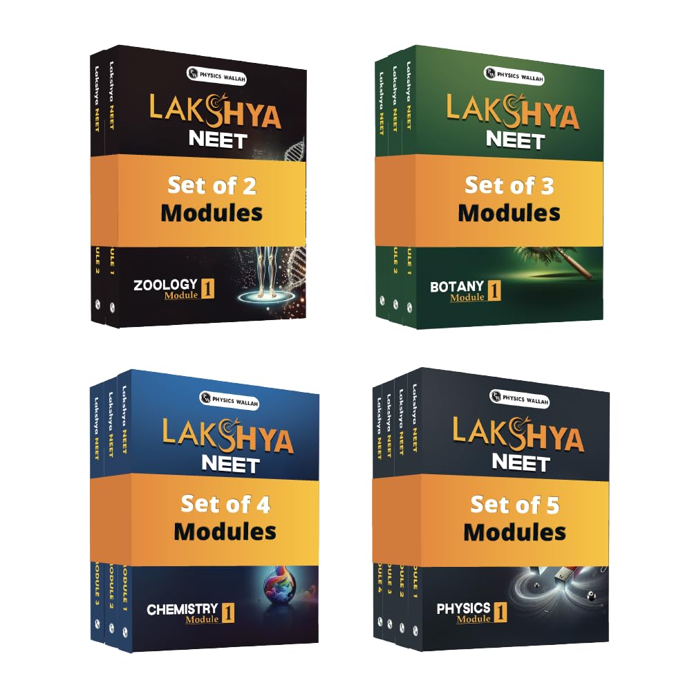 PW Lakshya For NEET Class 12 Physics, Chemistry, Botany and Zoology Modules with Solutions & 14 OMR Sheets Combo Set of 14 Books