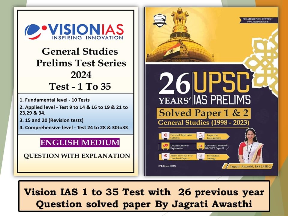 Vision IAS UPSC prelims test series 2024 | Test 1 To 35 With Solutions | 25 Subjectwise Test + 10 Full length Test & UPSC Solve